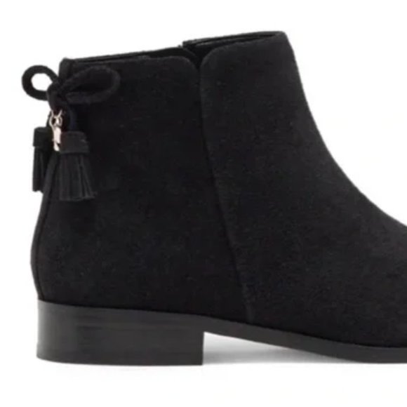 Kate Spade NY Saddle Black Suede Back Bow Tassel boots size 7.5 - Picture 2 of 16